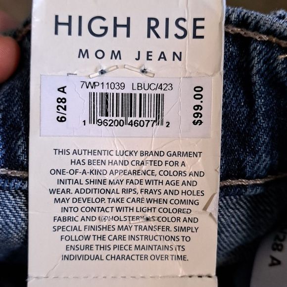 Lucky Brand High Rise Drew Mom Ankle Jeans 6/28 - Picture 11 of 15
